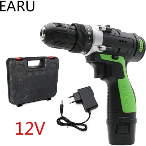 12V Max Electric Screwdriver Cordless Drill Mini Wireless Power Driver DC Lithium-Ion Battery 3/8-Inch 2-Speed Tool DIY Wood