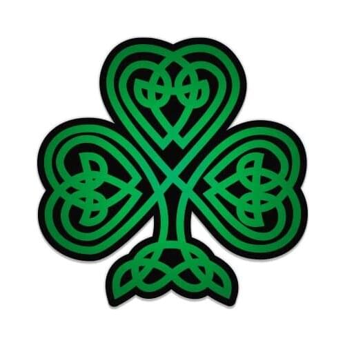 Celtic Shamrock Green and Black - Vinyl Sticker Waterproof Decal