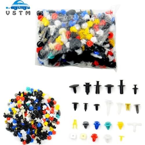 50/100pcs Mixed Auto Fastener Vehicle Car Bumper Clips Retainer Fastener Rivet Door Panel Fender Liner Universal Fit for Car