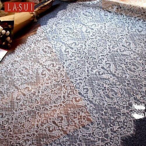 LASUI 1 lot=65 cm*3 m beautiful eyelash lace lace trim soft Classical pattern hand diy clothing accessories dress fabric 0082