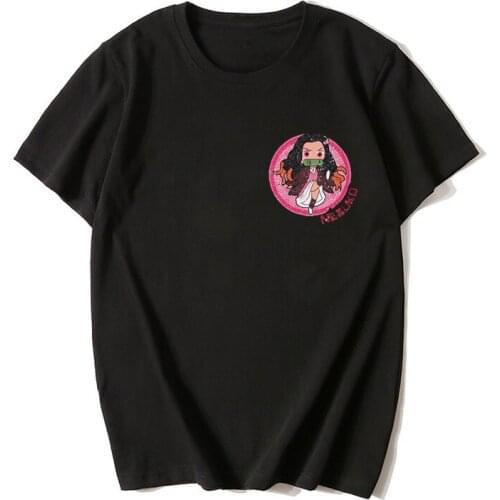 Summer Cartoon Anime Demon Slayer T Shirt Custom logo T-Shirt Women Men Harajuku Short Sleeve Kamado Nezuko Tops Dropshipping