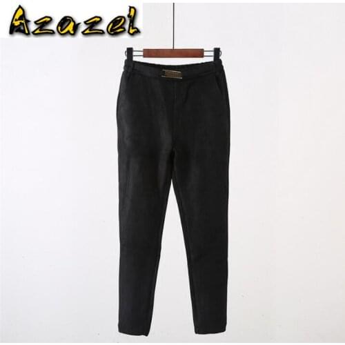 Hot New high quality mens personality Slim Comfortable feet pants Korean hair stylist Elastic deerskin cashmere Men trousers