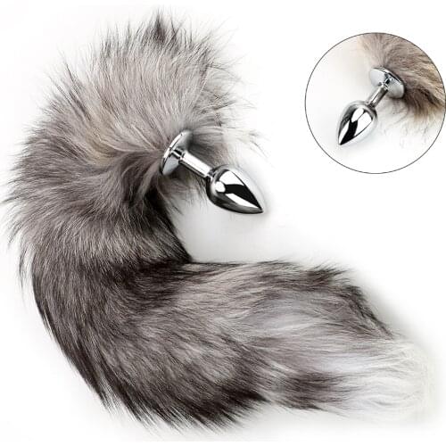 Fox Tail Metal Butt Plug Prostate Massager Anal Plug Smooth Touch Anal Beads Anus Dilator Adult Games Sex Toys For Women Man Gay