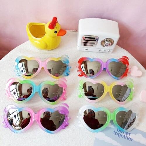 Lovely Love child Sunglasses Cartoons Colorful Heart Gradient high quality Protection girl boy Children glasses Toy glasses