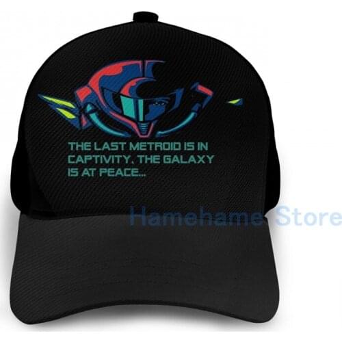 Fashion SUPER METROID DEBRIEFING Basketball Cap men women Graphic print black Unisex adult hat