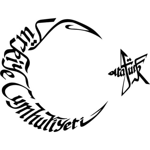 Hot Sell Personality Republic of Turkey Ataturk Car Stickers Accessories Motorcycle Sunscreen Waterproof PVC 17cm *13cm