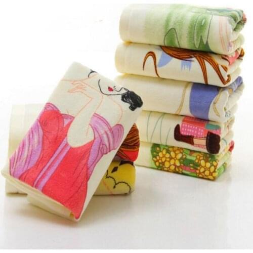 Super fine fiber color changing towel creative beauty pure cotton towel birthday gift towel meet water strip