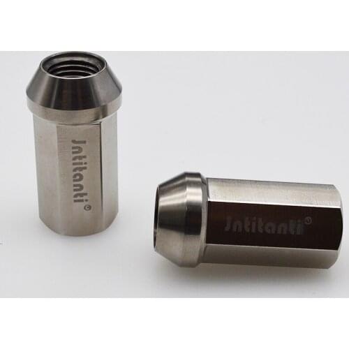 Silver M14*1.5*45 full hex Light weight Gr5 titanium lug nut with open end