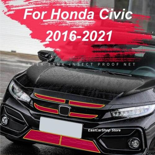 Car Middle Insect Screening Mesh Front Grille Insert Net Anti-mosquito Dust for Honda Civic Hatchback 2021 2020 2019 2016-2018
