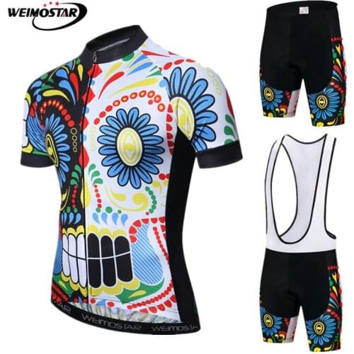 Weimostar Pro Skull Cycling Clothing Summer Short Cycling Jersey Set Men MTB Bicycle Clothing Quick Dry Bicycle Jersey Suit Ropa