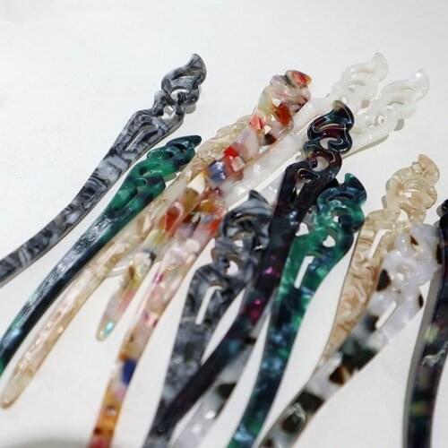 Vintage Acetate Hair Stick Tortie Leopard Print Chopsticks Hairpins Retro Bun Holder Chignon Pin Hair Styling Accessories