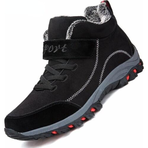 Waterproof Winter Men Boots Cow Suede Warm Snow Women Boots Men Work Casual Shoes High Top High-top Non-slip Ankle Boots