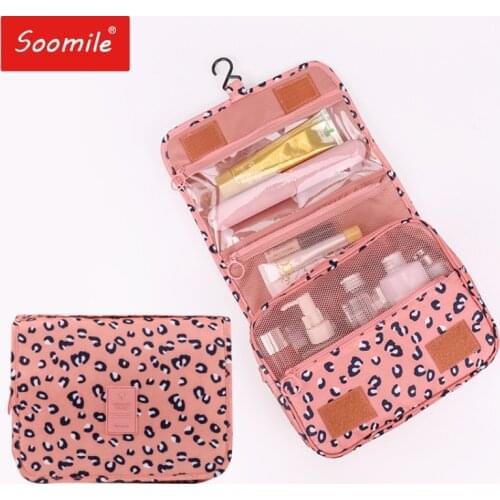 Women Travel Bath Make Up Bag Ladies Waterproof Hanging Cosmetic Bags Female Zipper Necessaire Toiletry Bag Travel Organizer