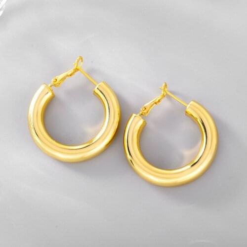 Hot Brand Pure 925 Sterling Silver Ladies Jewelry For Women Glossy Circle Earrings Fashion Party GIfts Sliver Big Stud Earrings