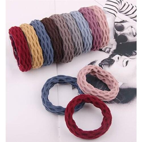10PCS Women Girls Simple Basic Elastic Hair Bands Ties Scrunchie Ponytail Holder Rubber Bands Fashion Headband Hair Accessories