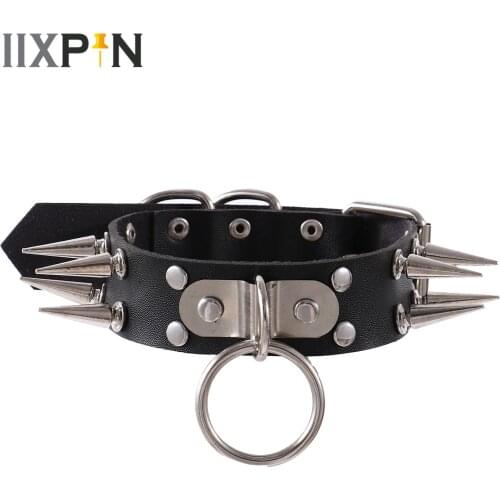 Spiked Choker for Women Punk Rock Collar Fashion Necklaces Leather Spike Nails Rivet Stud Choker Gothic Harajuku Jewelry Collars