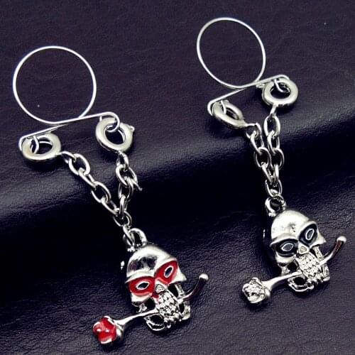 1 Pair Non Pierced Clip On Fake Nipple Ring punk skull note Body Jewelry Shield Cover Clamps Adult Sex Toy Piercing Adjustable