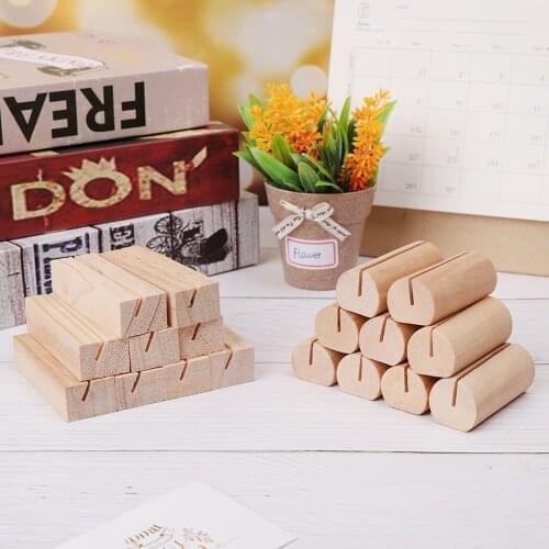 1PC Natural Wood Notes Clips Photo Holder Messages Card Clamps Stand Table Numbers Holder Wedding Supplies Desktop Decoration