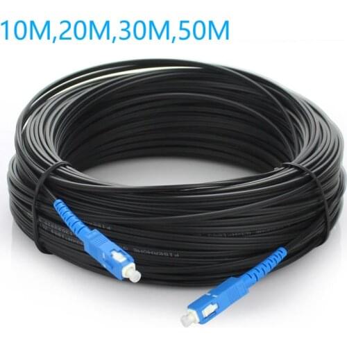 10/20/30/50M Outdoor drop cable SC single-mode SM simplex FTTH single-mode fiber Jumper Cable Steel Stengthen Free shipping