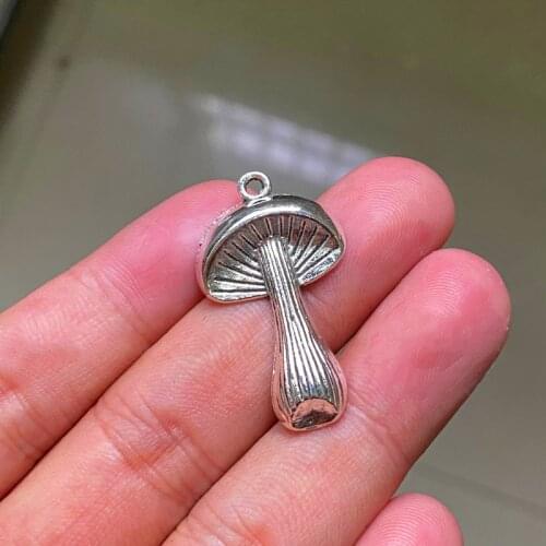 6pcs 33x19mm Mushroom Connector Pendants Charms Jewelry Making DIY WomenNecklace Bracelet Handmade Craft Accessories