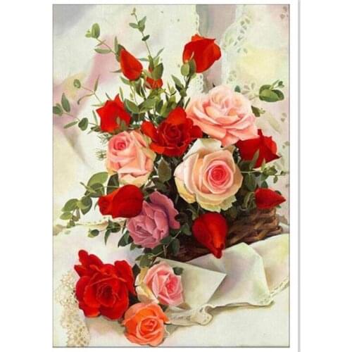 DIY Diamond Painting Flower Diamond Mosaic Full Square Rose Drill Picture Of Rhinestones Diamond Embroidery Home Decor