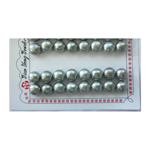 Free shipping luxury Noble jewelry Genuine wholesale 16pair 11mm round gray freshwater cultured pearl