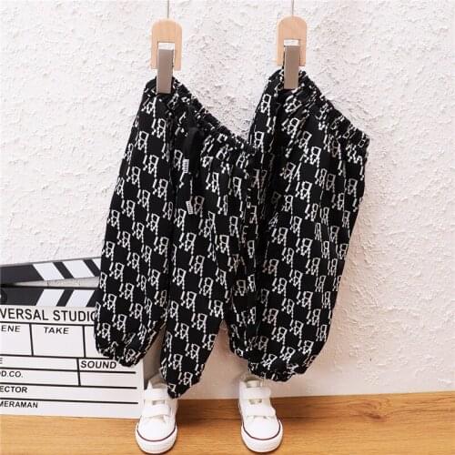 2021 autumn new style trousers with leggings, Korean girls, childrens trousers, can be opened, printing, trendy boys, boys and