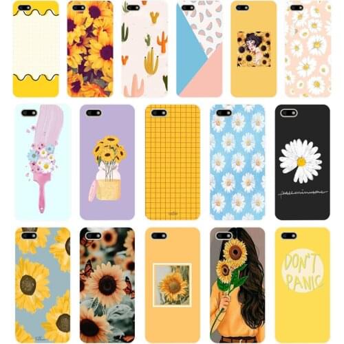 087FG Daisies Background Soft Silicone Tpu Cover Case for huawei Honor 7a 5.45 pro 5.7 7c 7x y5 2018 case