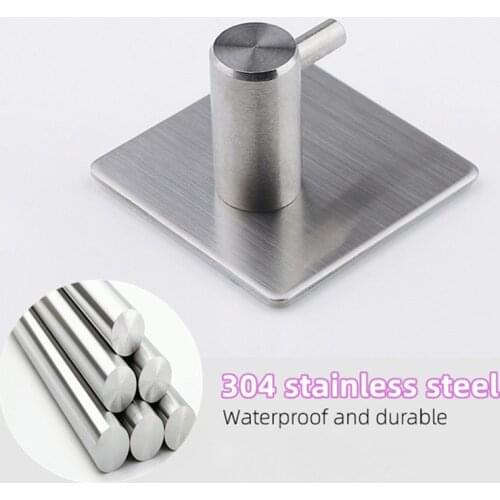 SUS304 Black Robe Hook Wall Hook Towel Hook for Bathroom Stainless Steel Coat Hook Rustproof Hook Hanger for Kitchen Hardware