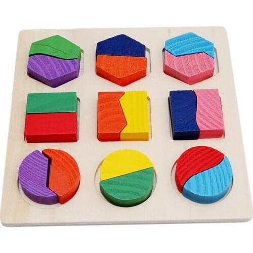 Baby Wooden Building Block Montessori Early Educational Toys Intellectual Geometry Toy Assemblage Blocks Hobbies