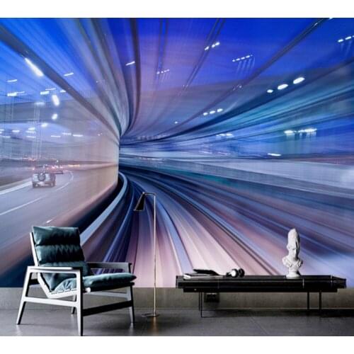 Dropshipping Colomac Blue Wallpaper 3D Time Tunnel 3d Wallpaper Living Room Bedroom Papier Peint Mural Wallpapers Home Decor