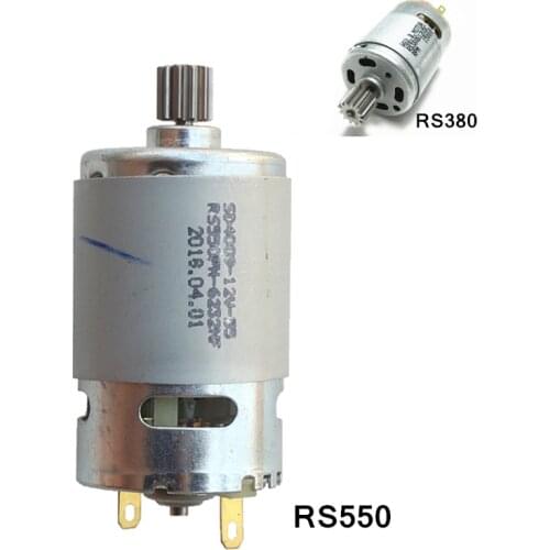 RS380/550 Baby Carriage DC Motor 6V 12V DIY Electric Stroller Motorcycle Childrens Electric Car Toy 12T Gear Parts