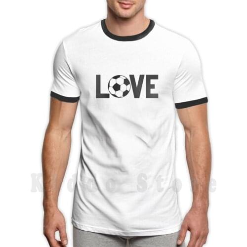 Soccer Love T Shirt Print For Men Cotton New Cool Tee Football Sports
