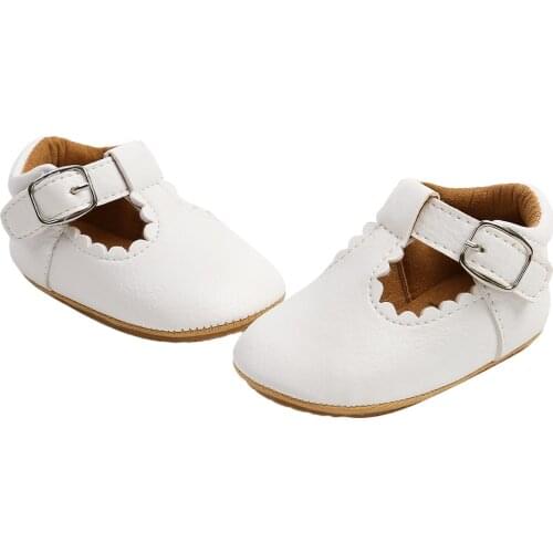 Pudcoco Newborn Baby Shoes Infants Girl Leather Shoes Walking Decoration Anti-Slip Hollow-out Ruffle Hem Birthday Gift Sneaker