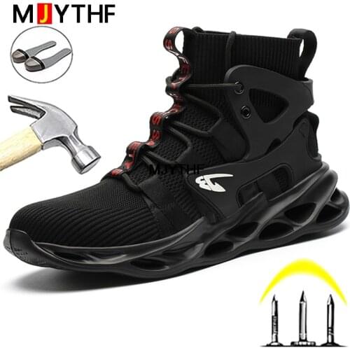 2021 New Work Safety Shoes Work Boots Steel Toe Indestructible Shoes Fashion Work Sneakers Men Anti-puncture Work Shoes 47 48
