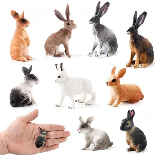 Small Rabbit Simulation Animal Model Figure Diy Decoration Educational Toy Figurine Gift For Kids