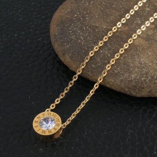 Fashion Stainless Steel Jewelry For Woman and Girl Chain Gold Color Round Necklace NGGZAIBA