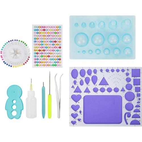 DIY Paper Quilling Tool Set Template Mould Board Curver Cone Paper Returner Point Glue Bottle Tweezer Needles Rolling Pen Kit