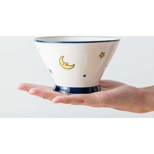 Creative Cartoon Underglaze Porcelain Rice Eating Bowl Household Fruit Soup Bowl Household Round Cute Personality Tableware