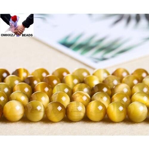 OMH Wholesale JD41 46 8 10 12 14 16mm Jewelry DIY Making Bracelet Necklace Natural 5A 7A Gold Tiger Eye Loose Spacer Round Beads