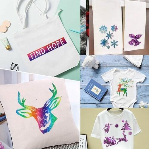 Printing Film DIY Clothing Film Cutout Paper Fabric Heat Transfer Vinyl Waterproof Holographic Rainbow Craft Printing Film