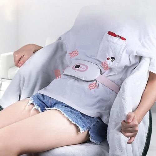 Pink Women Warm Uterus Belt Electric Infrared Heating Menstruation Period Waist Pad Female Back Pain Relief Lumbar Support USB