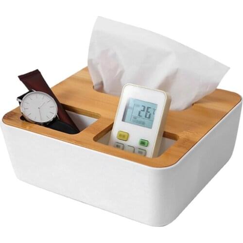 Desktop Tissue Box Holder Paper Towel Dispenser Paper Division Storage Organizer for Bathroom Vanity Countertop