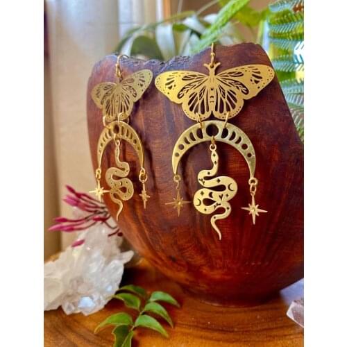 Celestial Moon Phase Earrings, Hypoallergenic, Wanderlust Jewelry