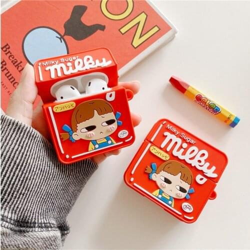 Japan famous food Fujiya Milky sugar Silicone Earphone Cases For Apple Airpods 1 2 3 Pro Wireless Bluetooth Headset Cover Case