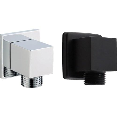 G1/2Inch Shower Hose Connector Square Accessories for Bathroom Brass Body Wall Connector Bracket for Shower Hose