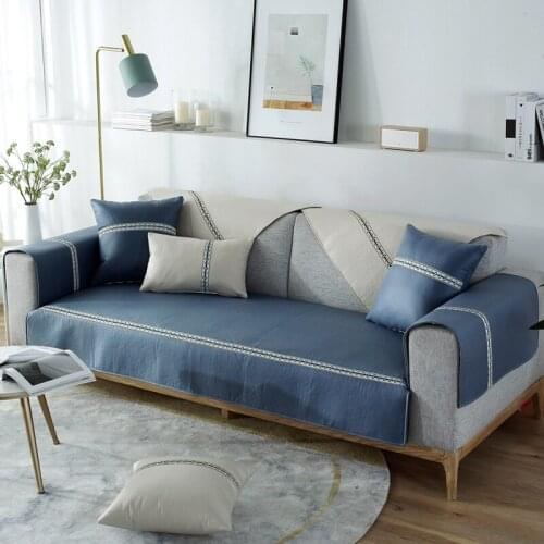 Modern Solid Color High Grade Waterproof Sofa Cover Leather Non-sticky Pets Dogs Sofa Towel Soft Smooth Universal Couch Cover