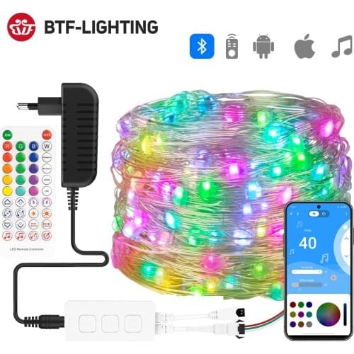 USB LED String Lights Battery for Bedroom WS2812B 10leds/m with Remote Bluetooth Music Full Color Addressable Individually DC5V