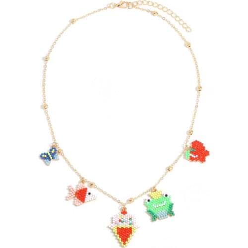 Vedawas Ladys Bohemian Style Animal Necklace 2020 New Trend Cute Beads Pendant Necklace For Women Valentines Day Gift Jewelry