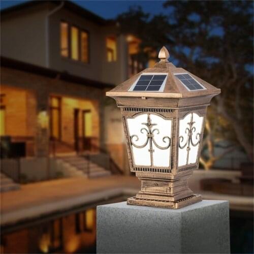 BRIGHT Outdoor Solar Post Light Modern Patio Pillar LED Waterproof Lighting For Lawn Garden Fence Gate Porch Courtyard